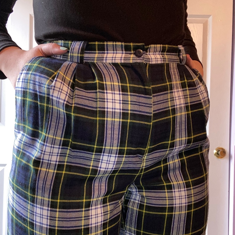 Karen Scott Plaid Trousers